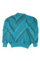 Vintage Blue Zig Zag Lines 80s Sweater (1980s)