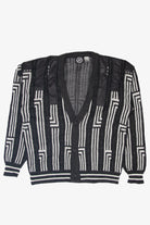 Vintage Permit Black And White 80s Cardigan (1980s)