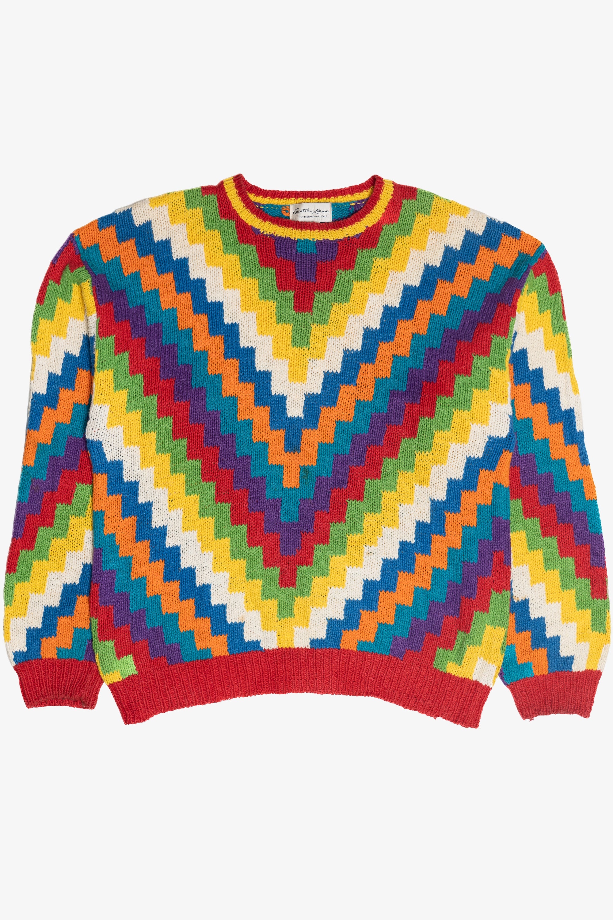 Vintage Austin Kane Zigzag Rainbow 80s Sweater (1980s) – Ragstock