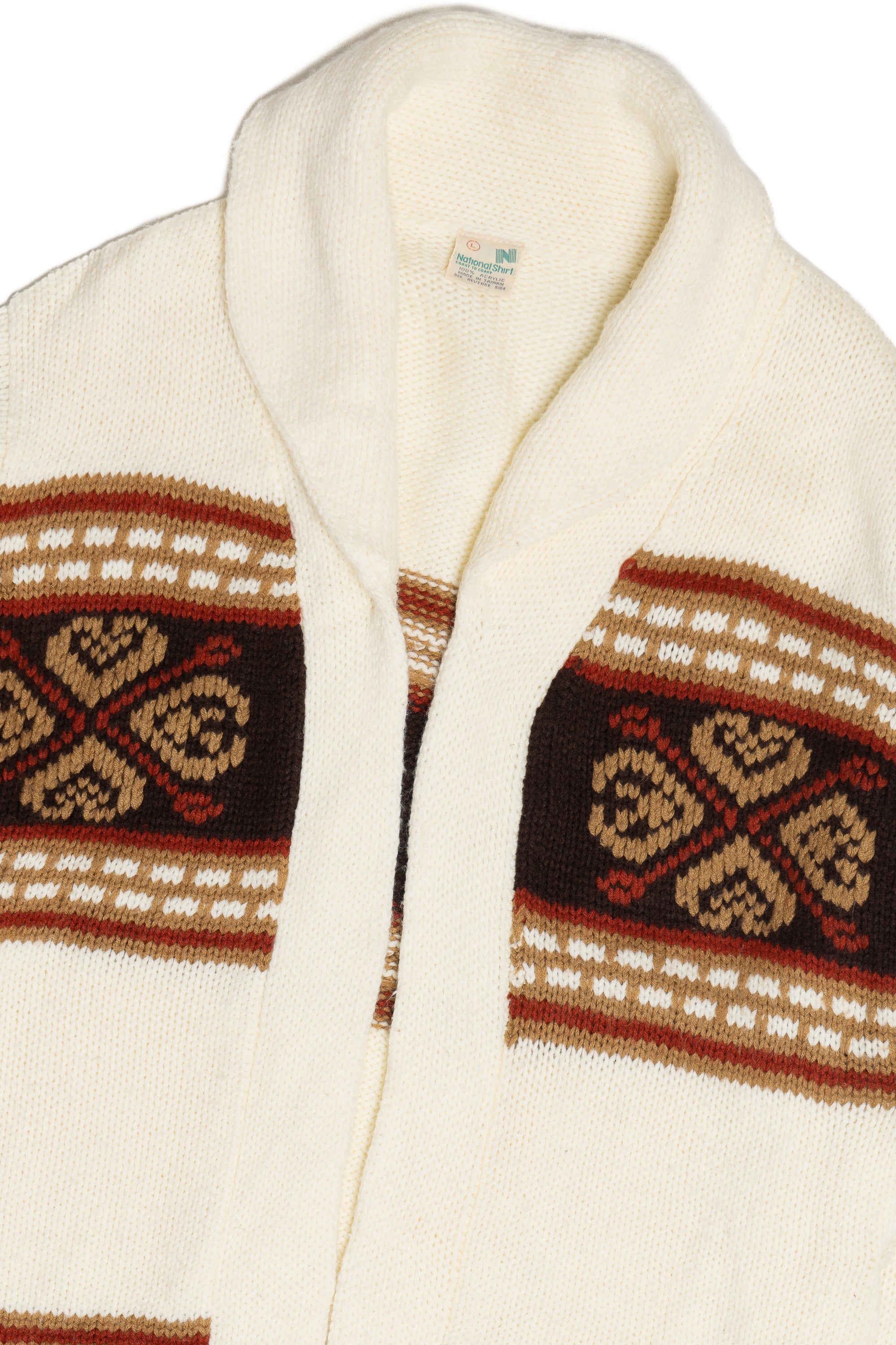 Vintage National Shirt 80s Open Front Sweater (1980s)