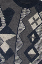 Vintage Dark Blue And Gray 80s Sweater (1980s)