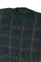 Vintage Green Plaid 80s Sweater (1980s)