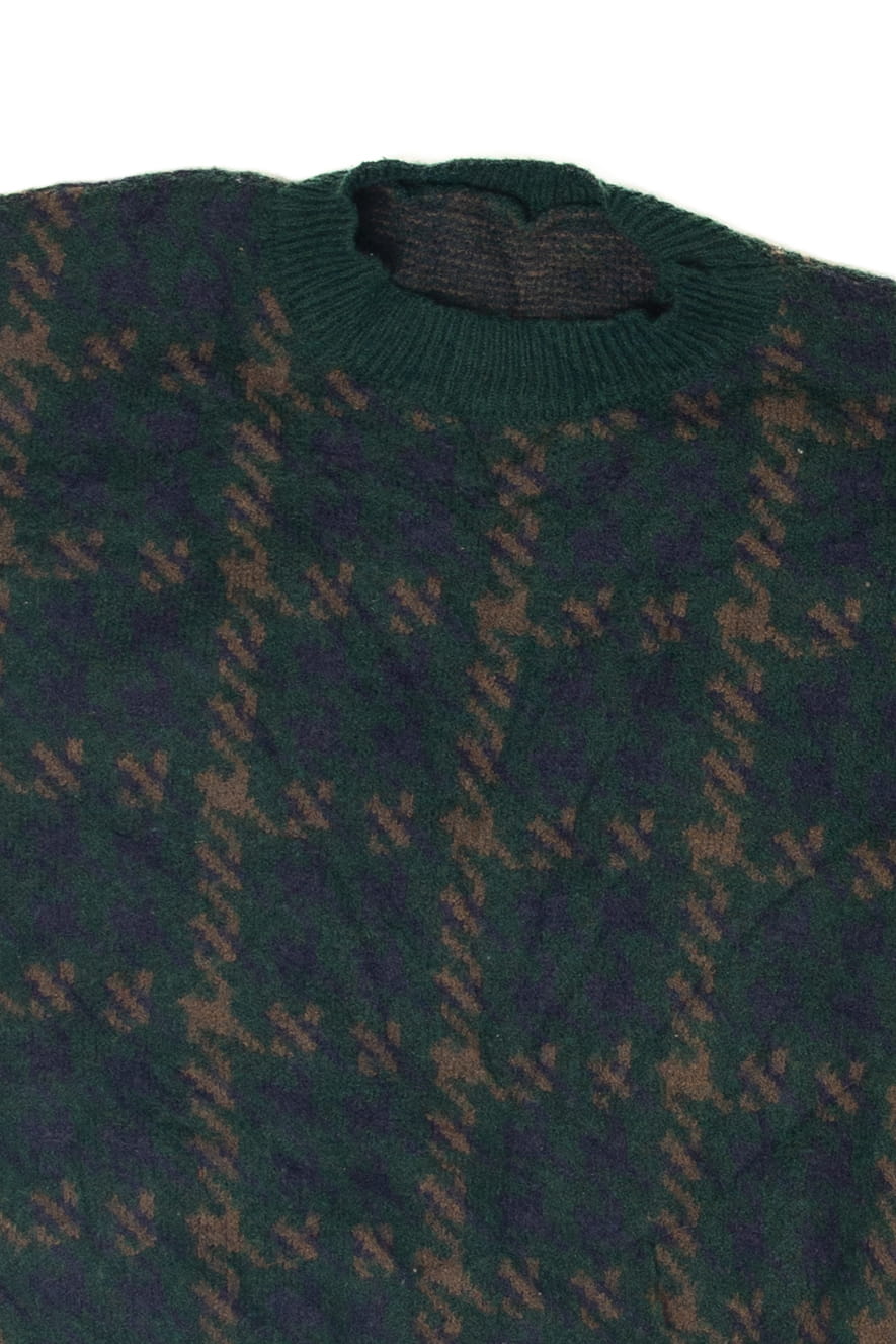 Vintage Green Plaid 80s Sweater (1980s)