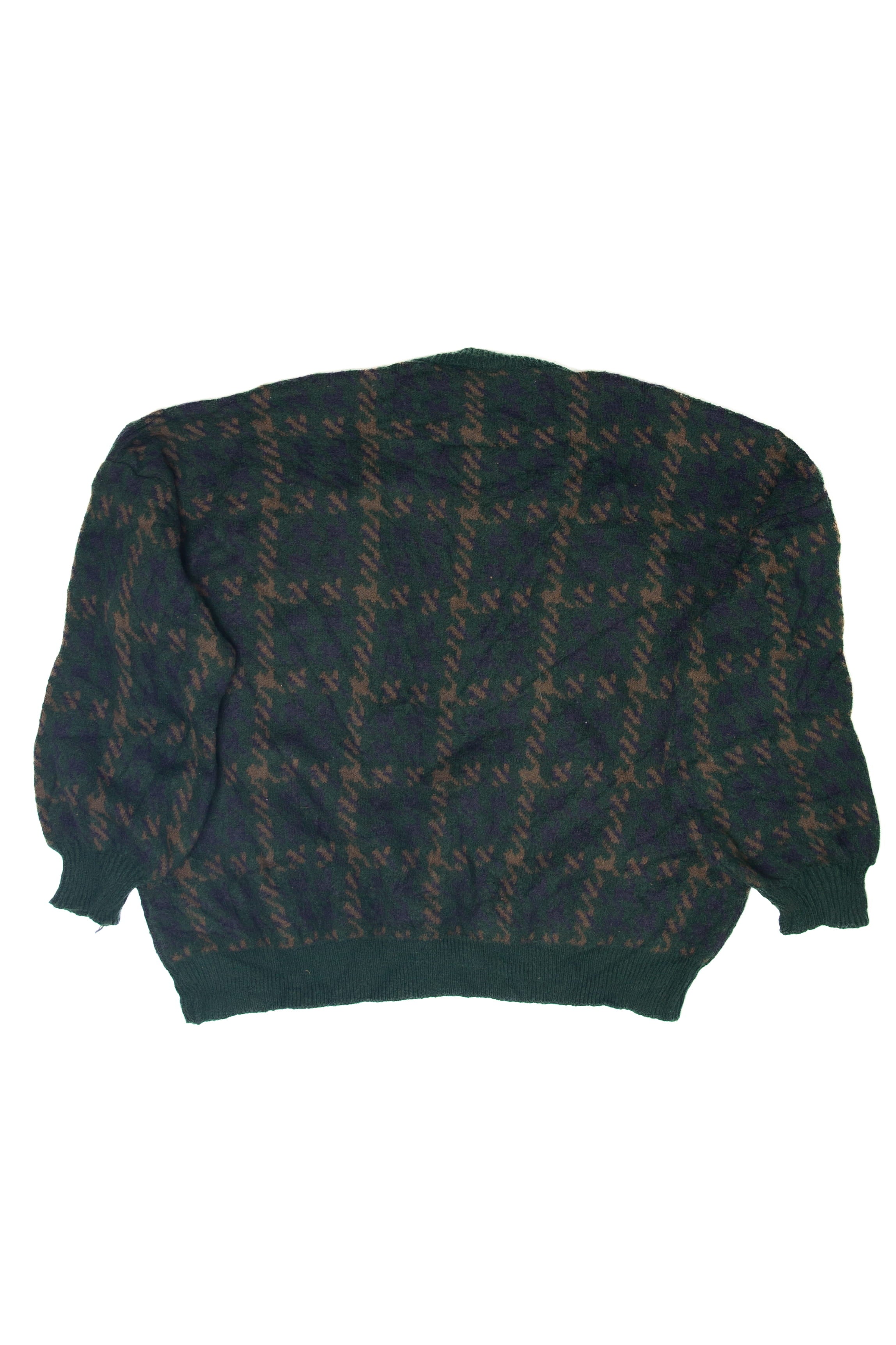 Vintage Green Plaid 80s Sweater (1980s)