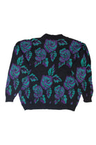 Vintage Arielle Blue Rose 80s Sweater (1980s)
