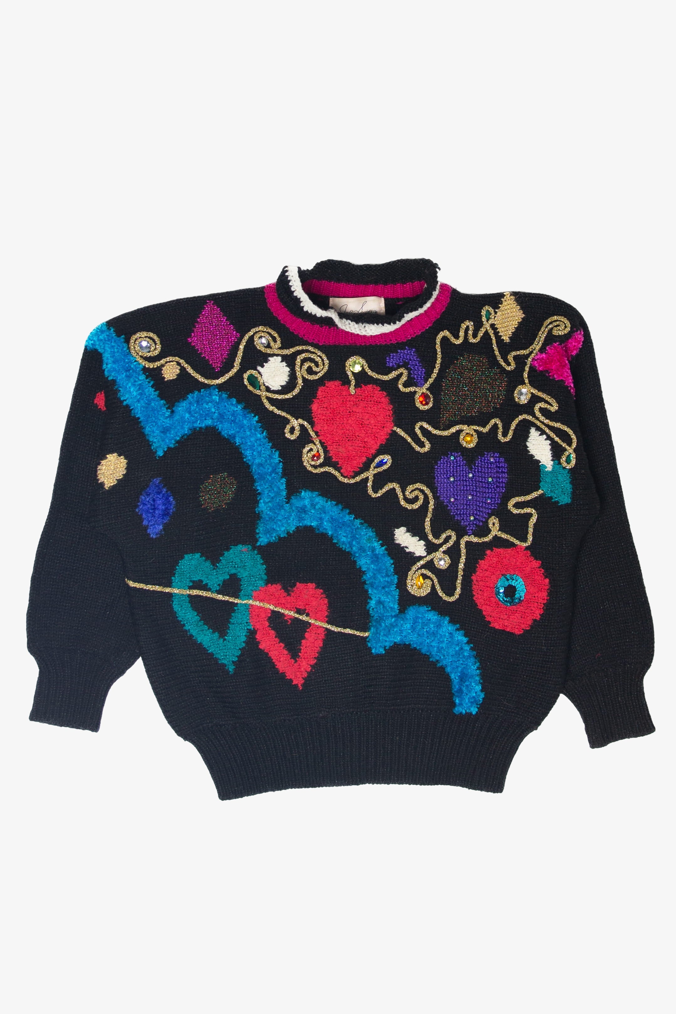 80s stone  1987 archive ニット セーター Vintage Jaclyn Smith Rhinstone And Sequin 80s Sweater (1980s