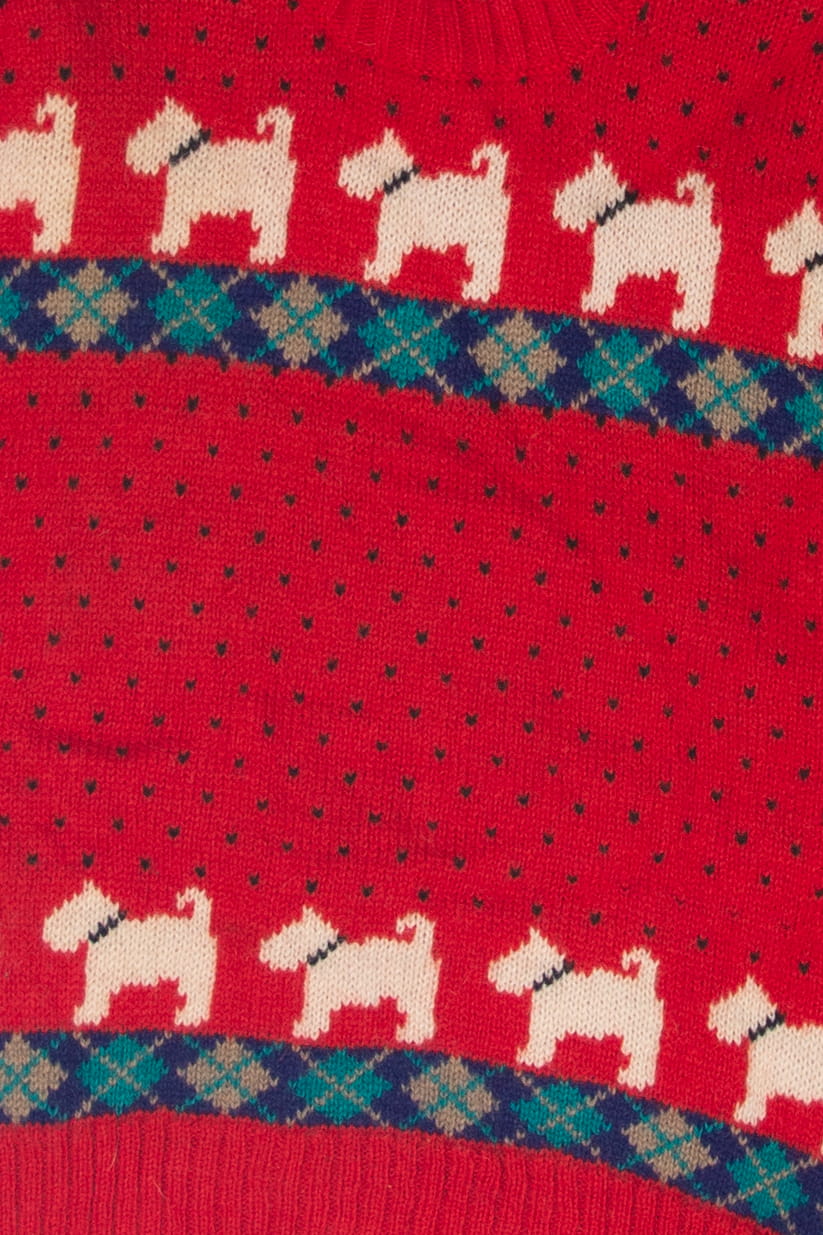 Vintage Dogs Pattern 80s Sweater (1980s)