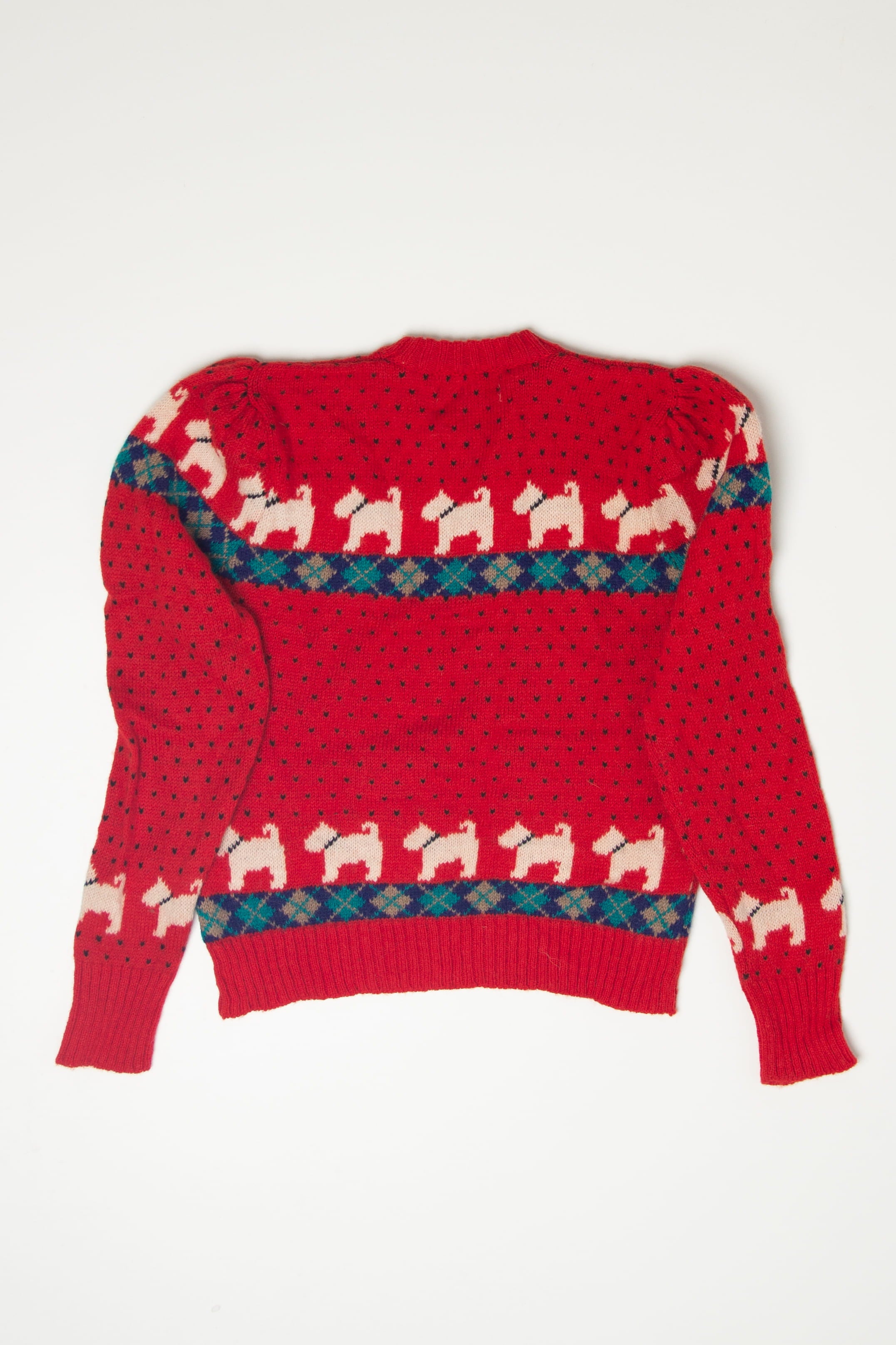 Vintage Dogs Pattern 80s Sweater (1980s)