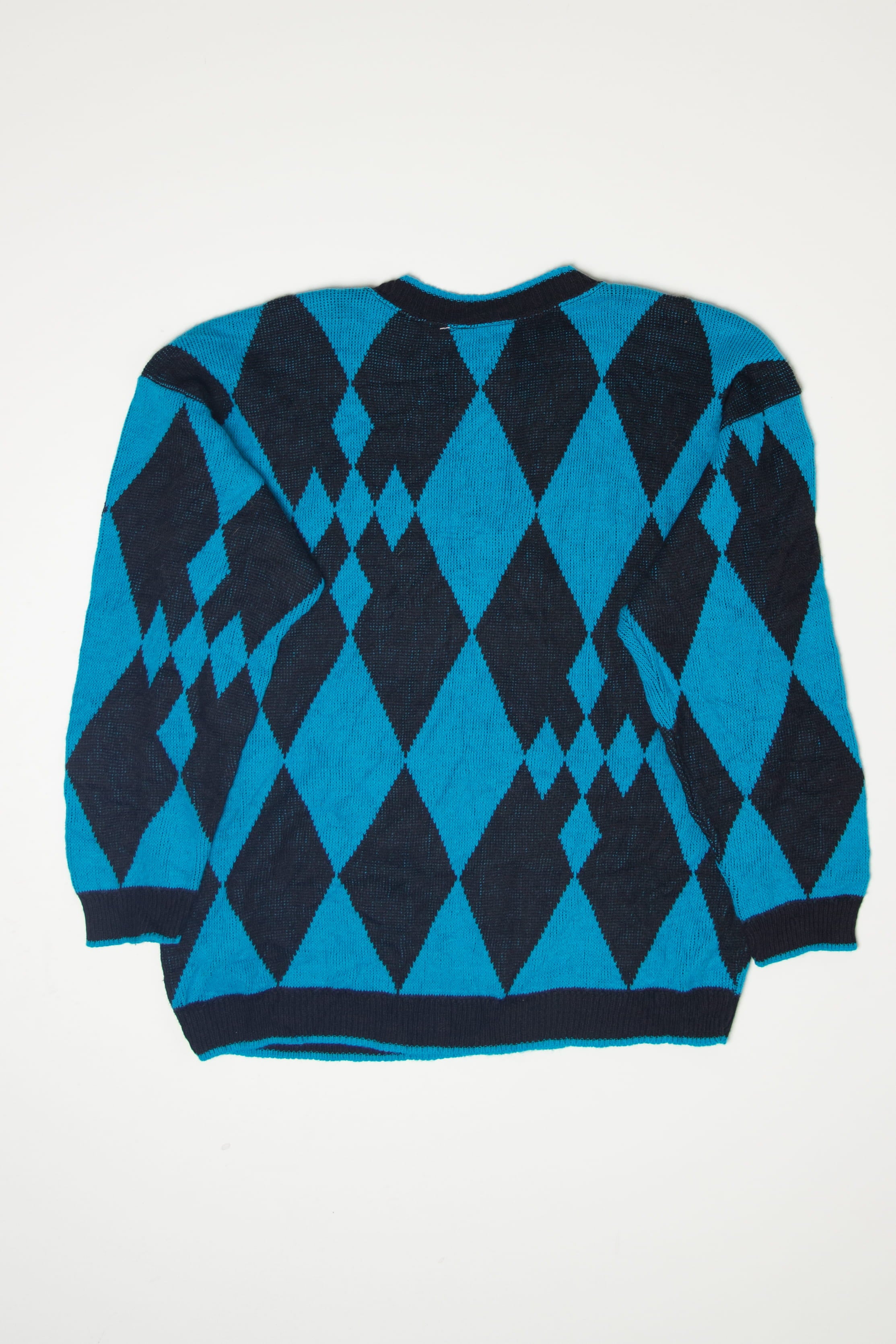 Vintage Pierre Cardin Blue And Black Diamond 80s Sweater (1980s)