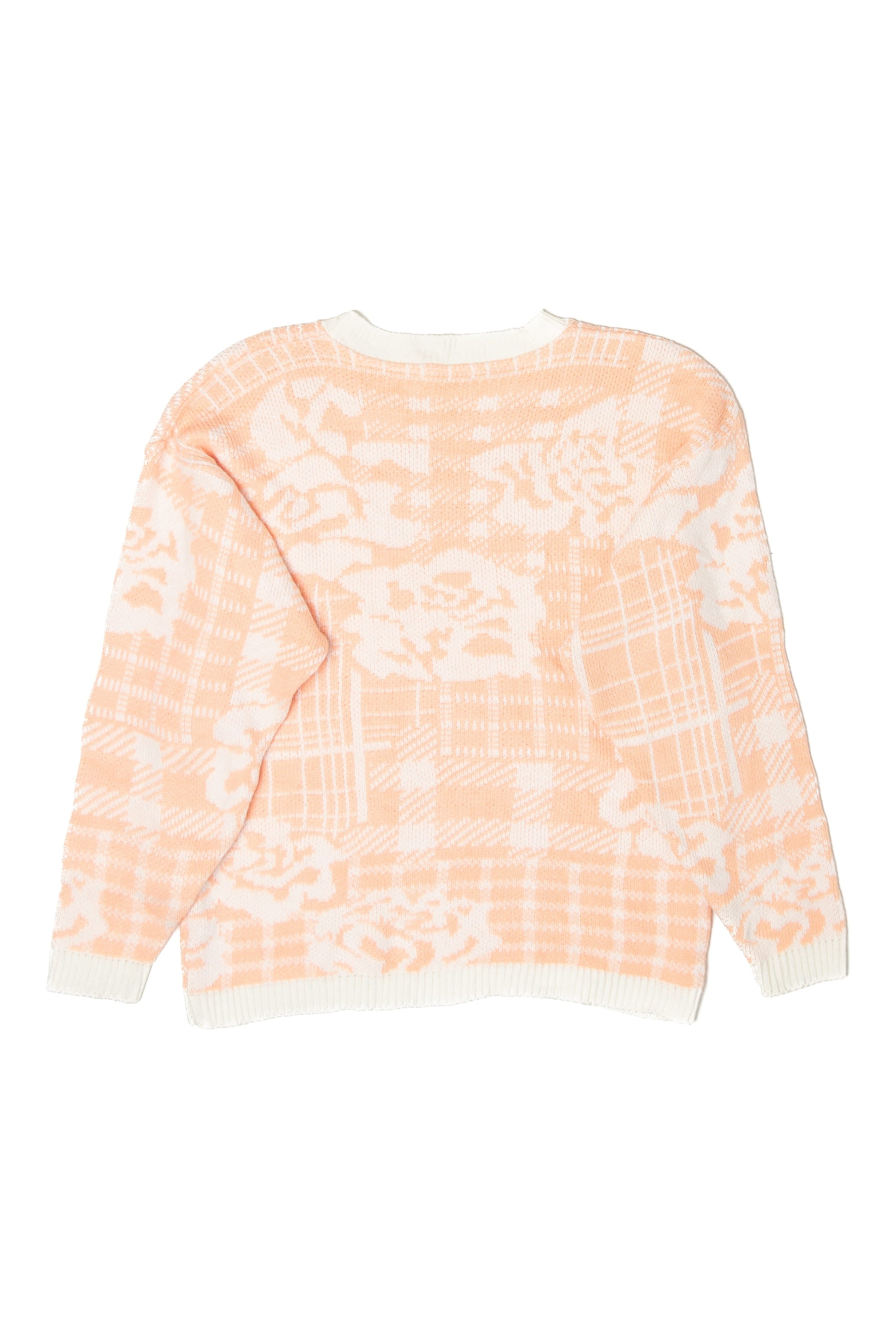 Vintage Pink And White Roses 80s Sweater (1980s)