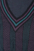 Vintage V-Neck Striped 80s Sweater (1980s)