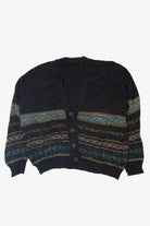 Vintage Black Patterned 80s Sweater (1980s)