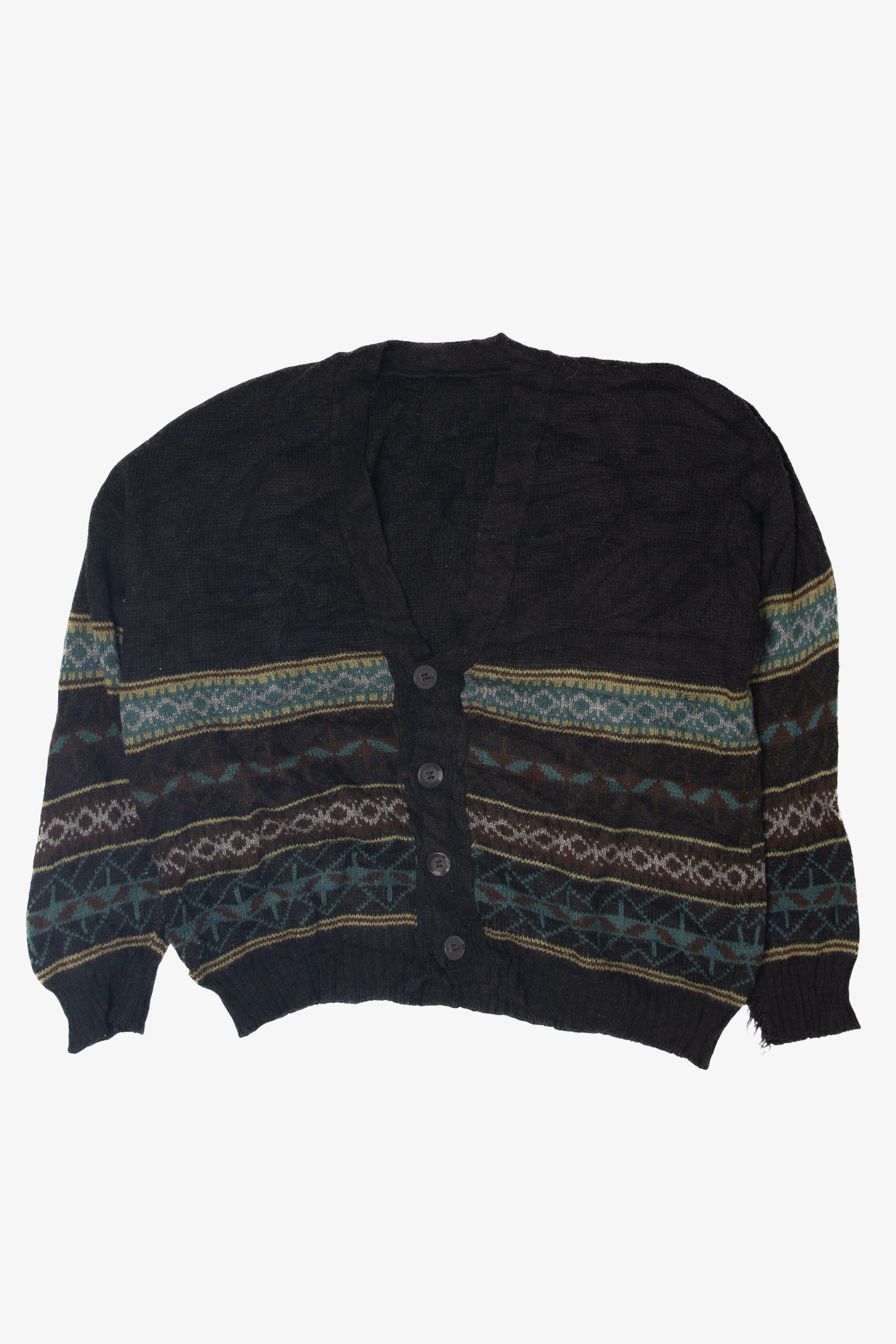 Vintage Black Patterned 80s Sweater (1980s)