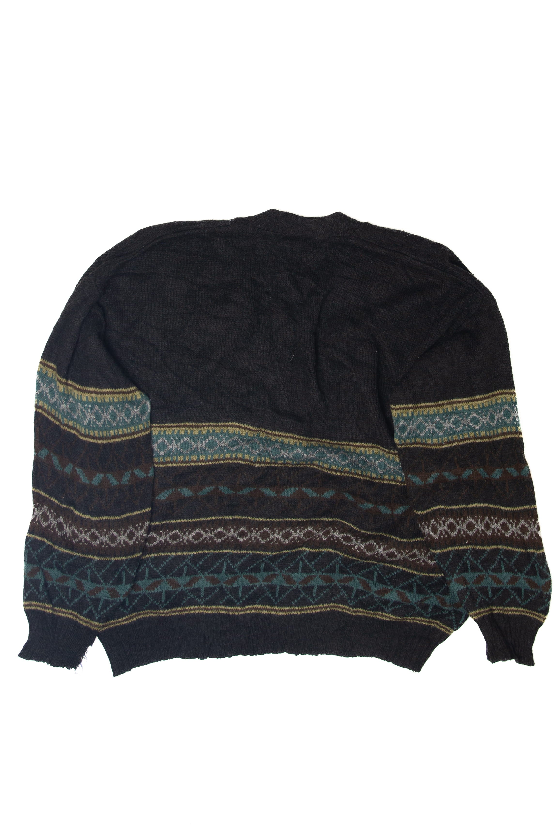 Vintage Black Patterned 80s Sweater (1980s)