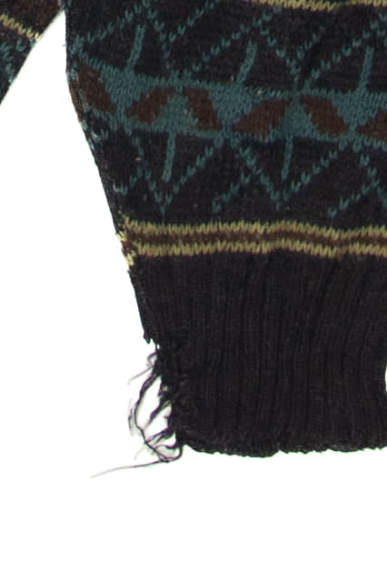 Vintage Black Patterned 80s Sweater (1980s)
