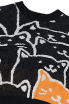 Peekaboo Orange Cat Roven Dino 80s Style Sweater