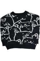 Peekaboo Orange Cat Roven Dino 80s Style Sweater