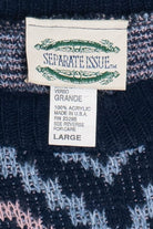 Vintage Pastel Hearts Navy 80s Sweater (1980s)