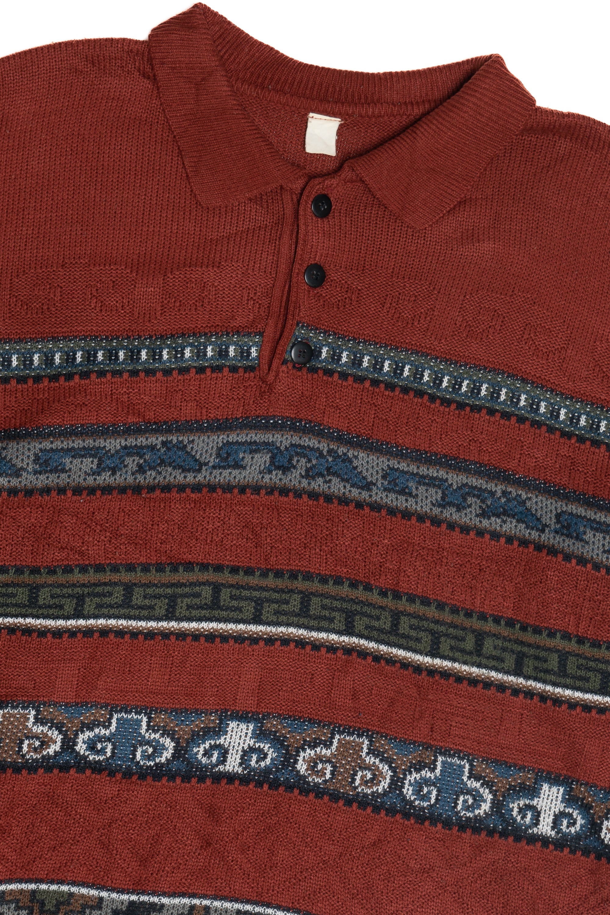 Vintage Three Button Collared 80s Sweater (1980s)
