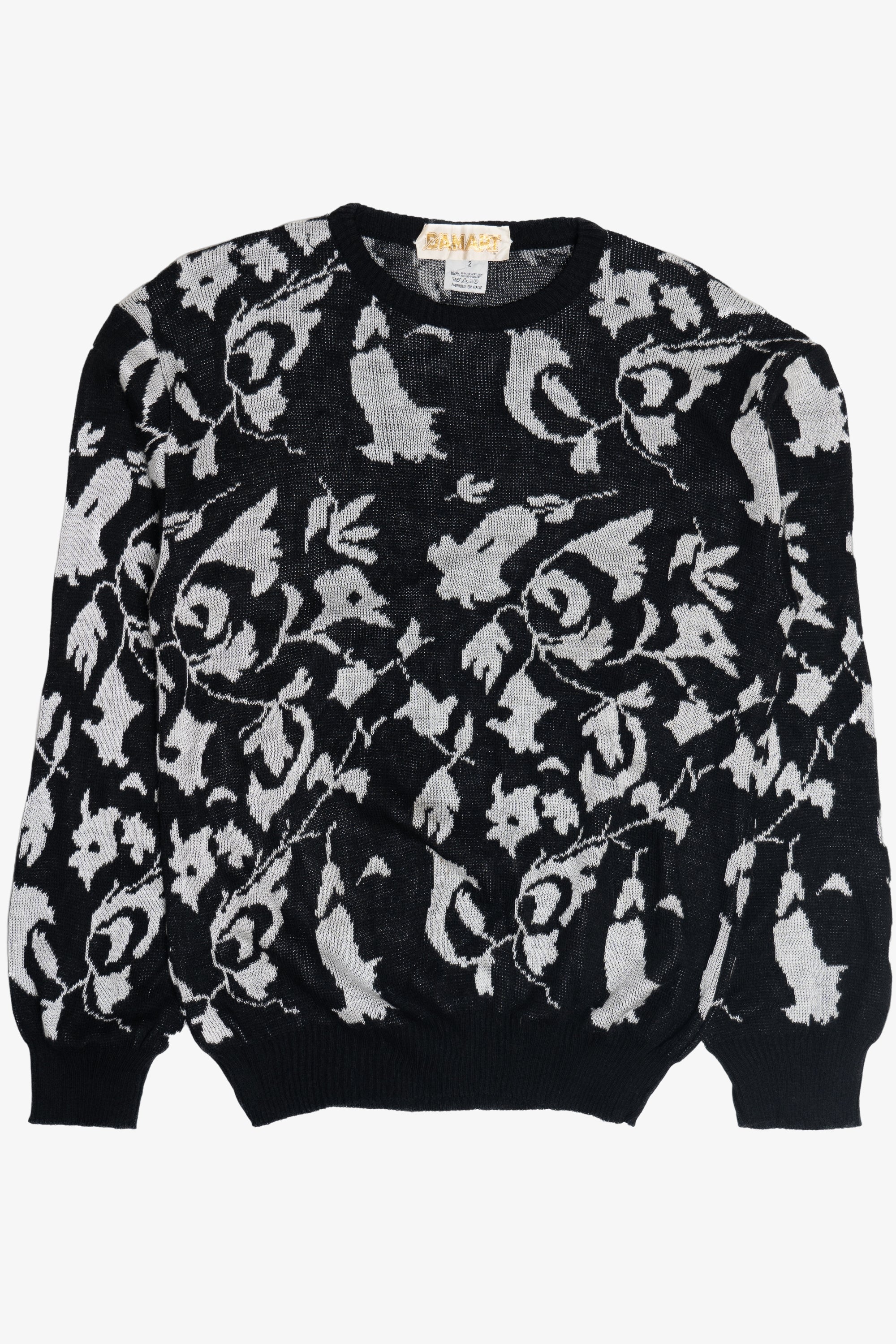 Vintage Damart Floral Pattern 80s Sweater (1980s)