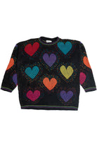 Vintage Extra Point Neon Hearts 80s Sweater (1980s)