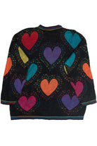 Vintage Extra Point Neon Hearts 80s Sweater (1980s)