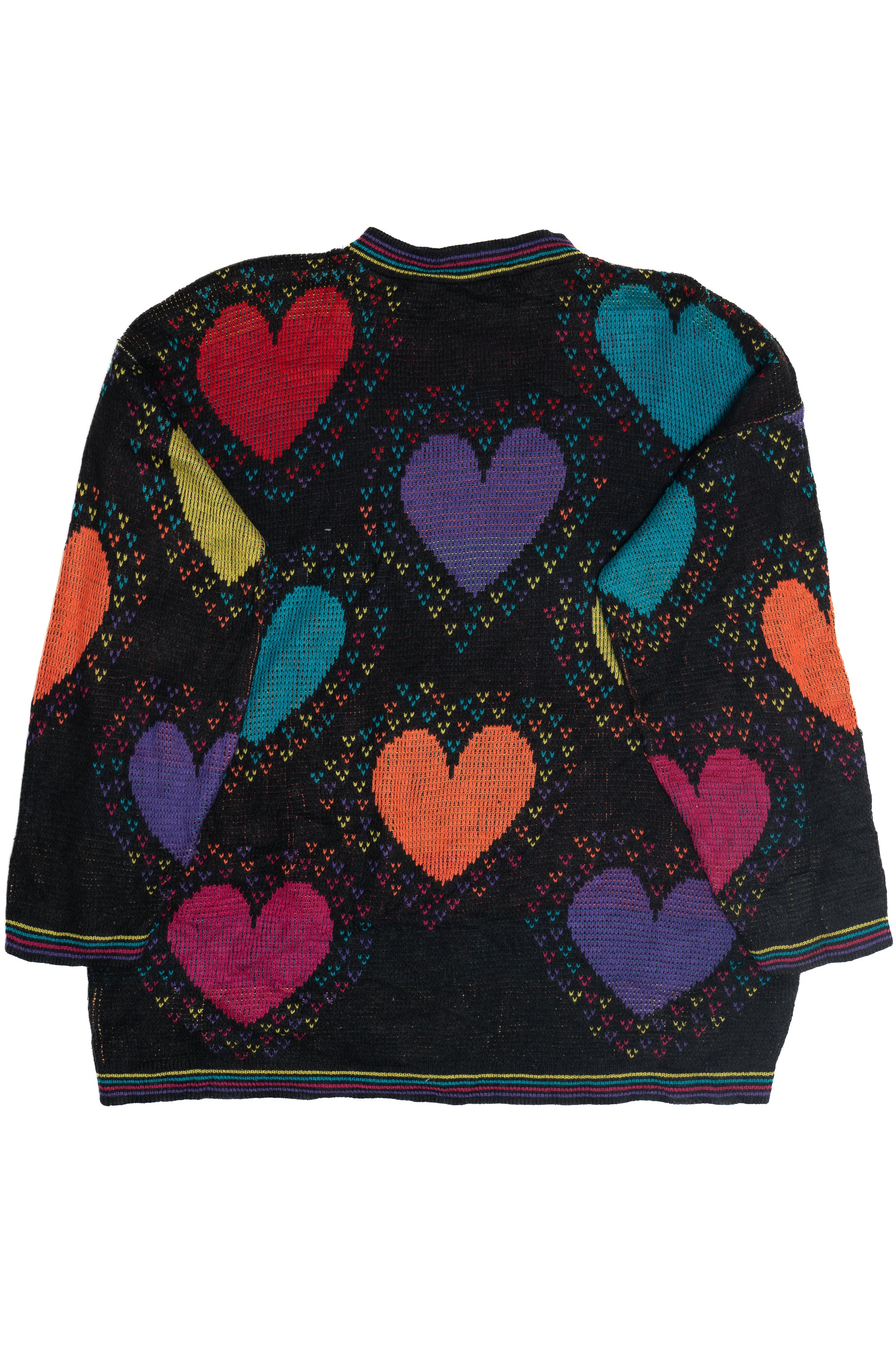 Vintage Extra Point Neon Hearts 80s Sweater (1980s)