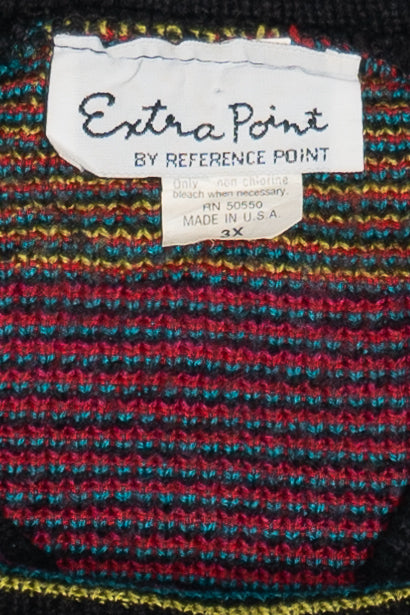 Vintage Extra Point Neon Hearts 80s Sweater (1980s)