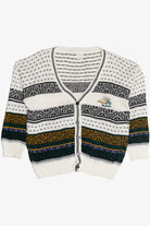 Vintage "Disco Scater" Embroidered Roller Skate 80s Cardigan Sweater (1980s)