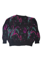 Vintage Purple And Pink Flowers 80s Sweater (1980s)
