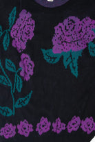 Vintage Western Collection Purple Roses 80s Sweater (1980s)
