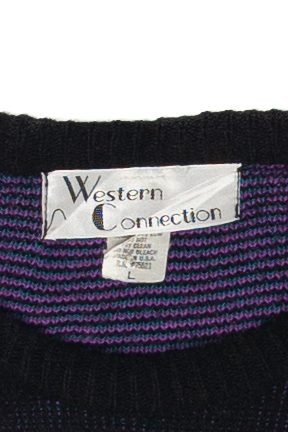 Vintage Western Collection Purple Roses 80s Sweater (1980s)