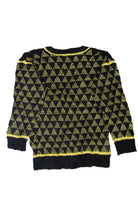 Vintage Black And Yellow V-Neck 80s Sweater (1980s)