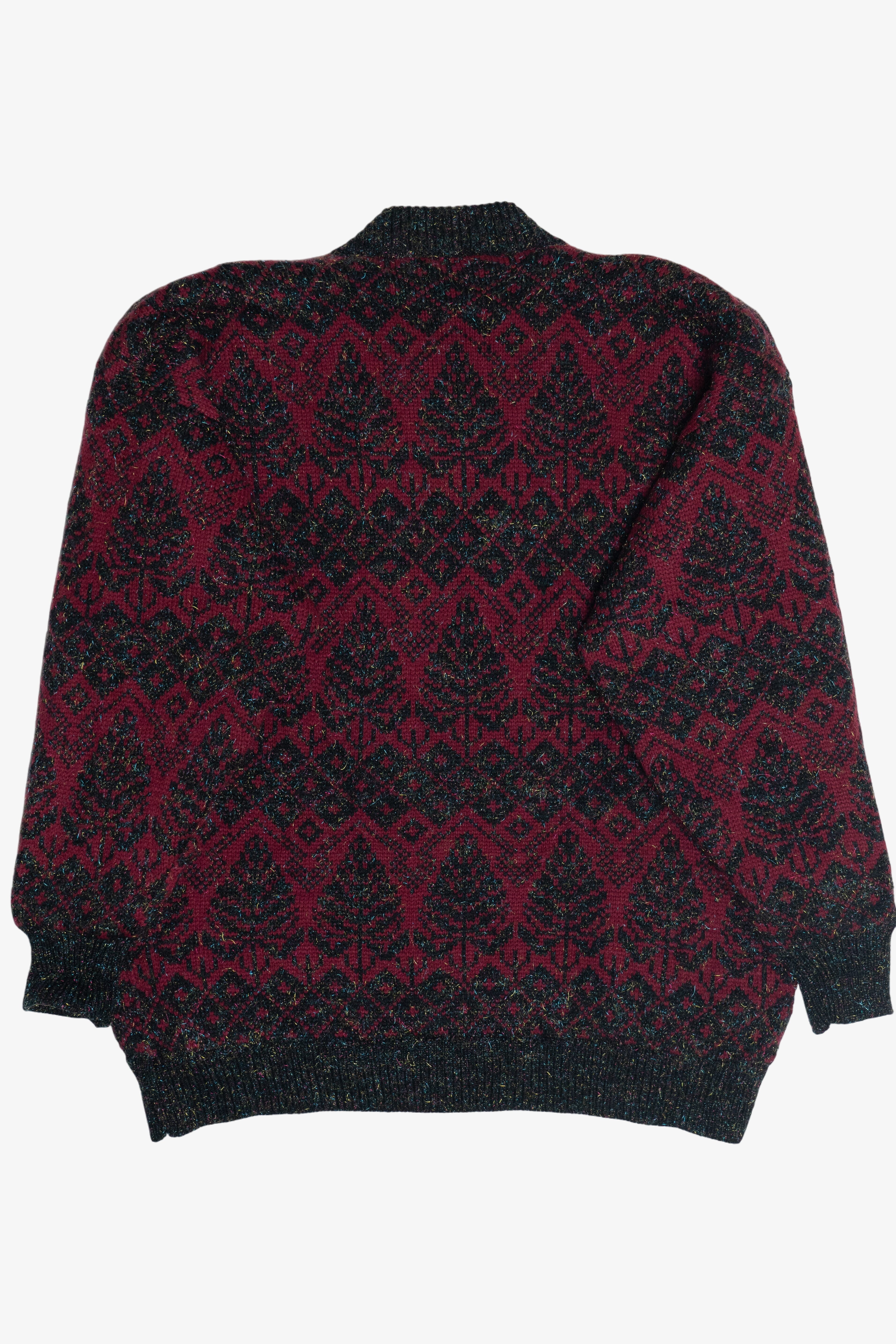 Vintage 80s Lined Cardigan Sweater (1980s)