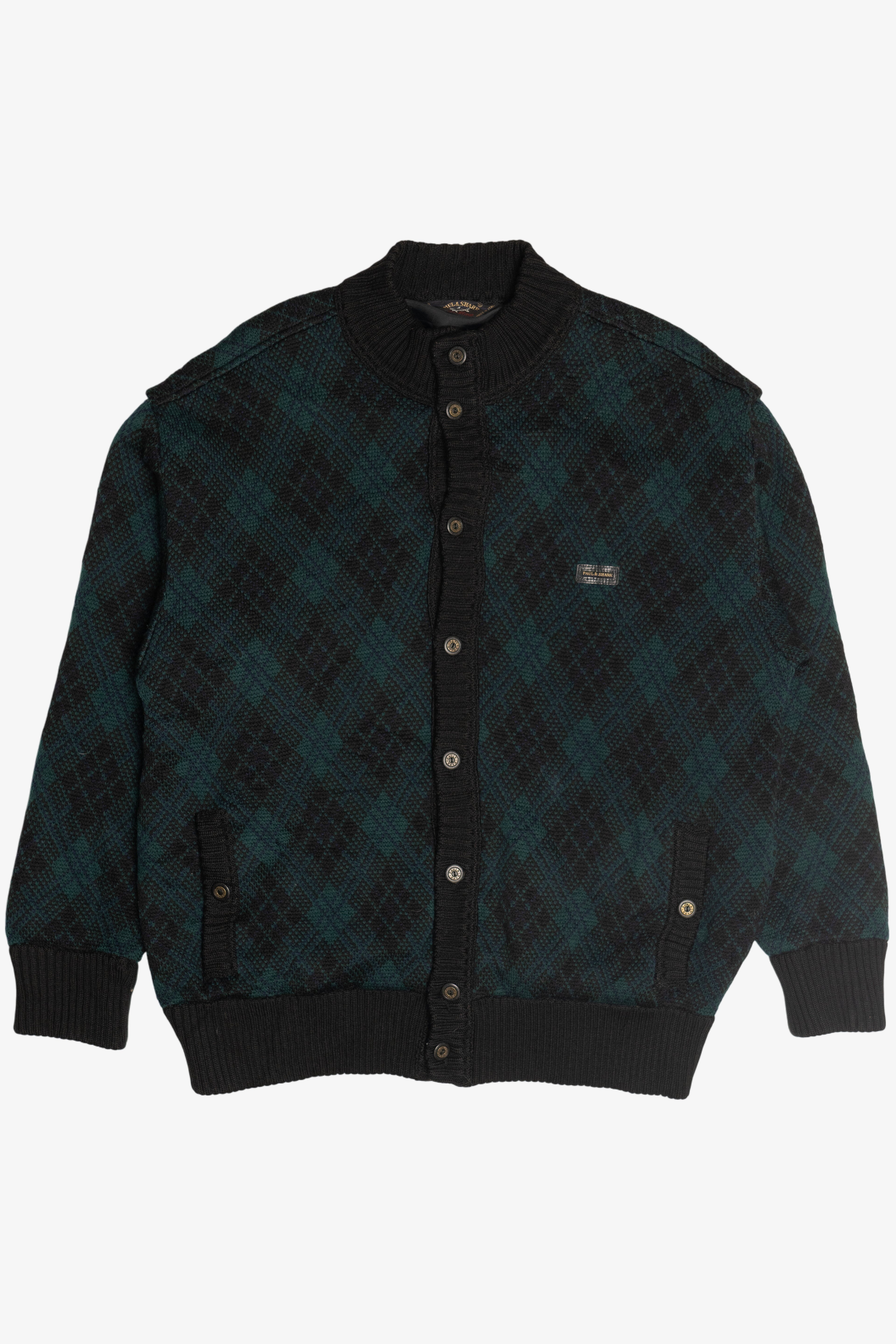 Vintage Paul & Shark Yachting Plaid Lined Cardigan (1980s)