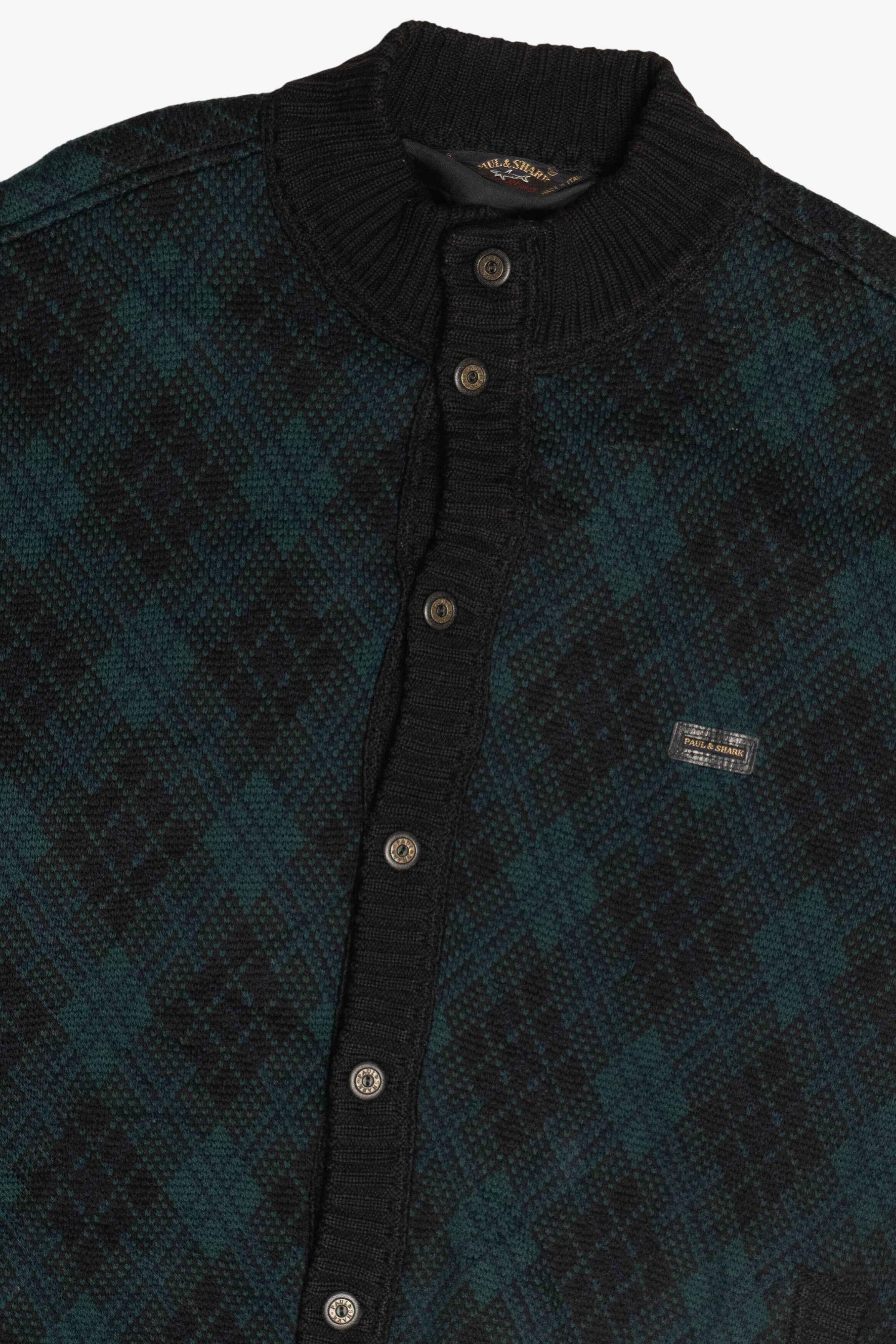 Vintage Paul & Shark Yachting Plaid Lined Cardigan (1980s)