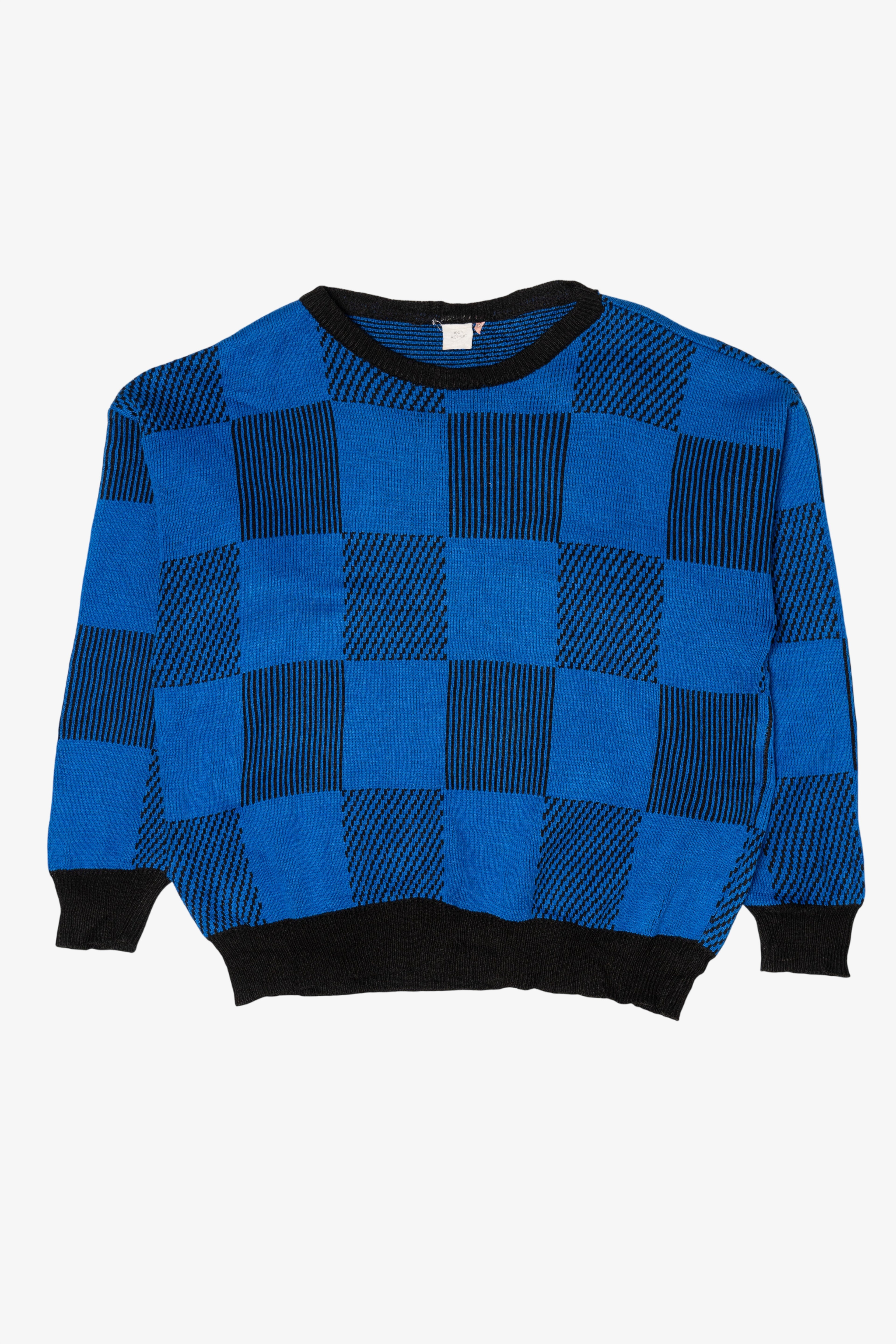Vintage Blue Squares 80s Sweater (1980s)