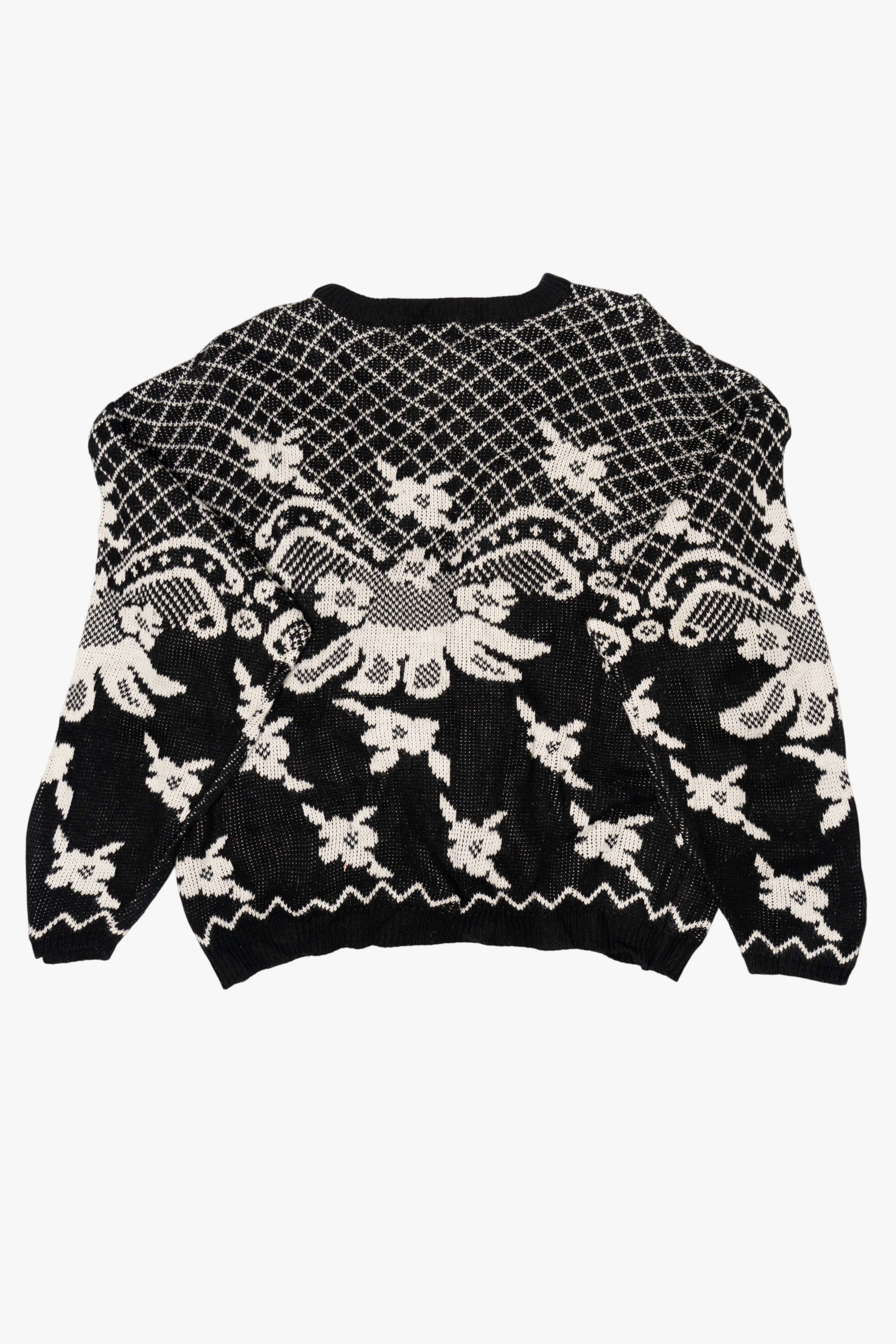 Vintage Black And White Objectives 80s Sweater (1980s)