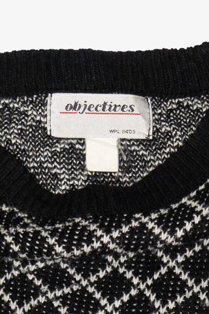 Vintage Black And White Objectives 80s Sweater (1980s)