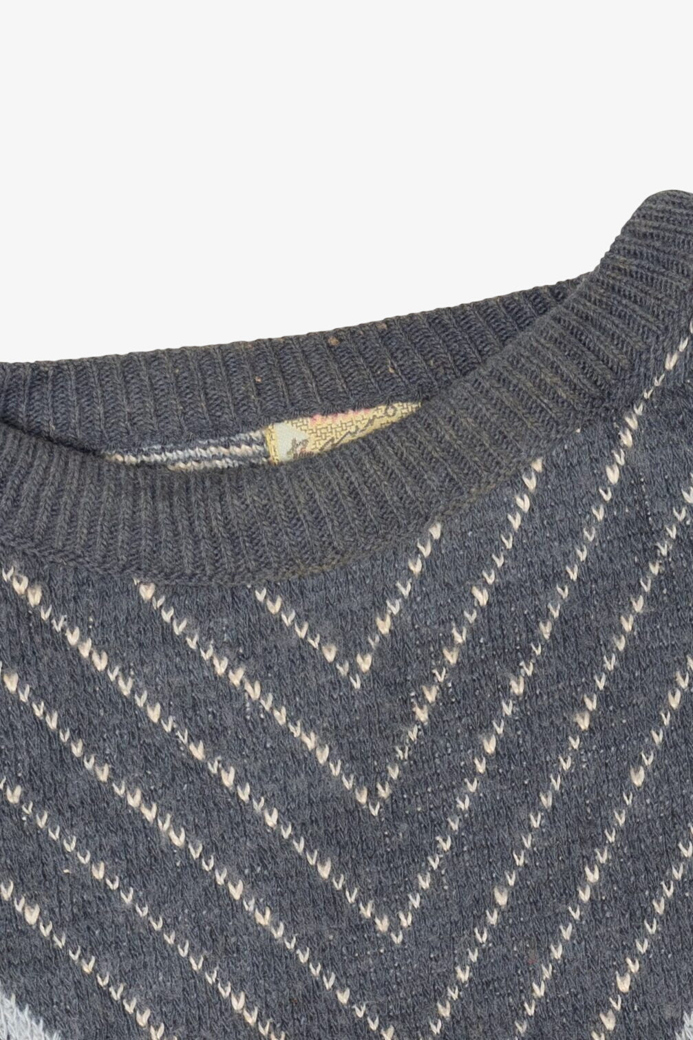 Vintage Gray Geometric Checkered 80s Sweater (1980s)