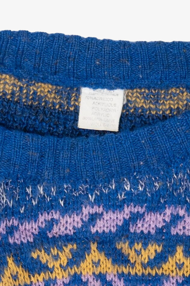 Vintage Blue Striped 80s Sweater (1980s)