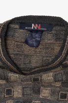 Vintage North Winds Brown Square Pattern 80s Sweater (1980s)