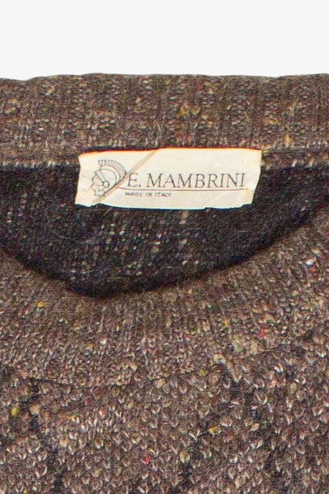 Vintage Suede Shoulder Patches E. Mambrini 80s Sweater