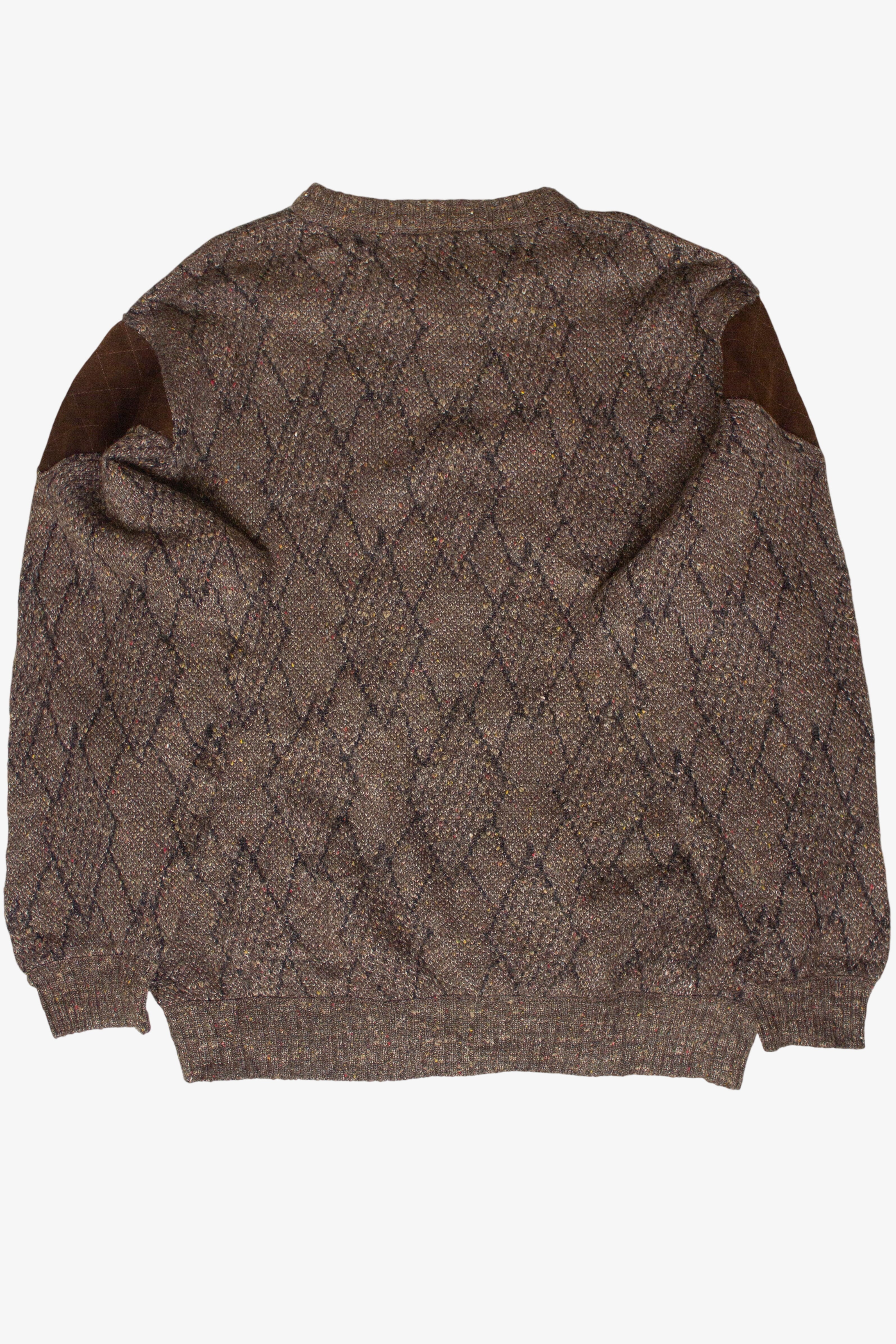 Vintage Suede Shoulder Patches E. Mambrini 80s Sweater