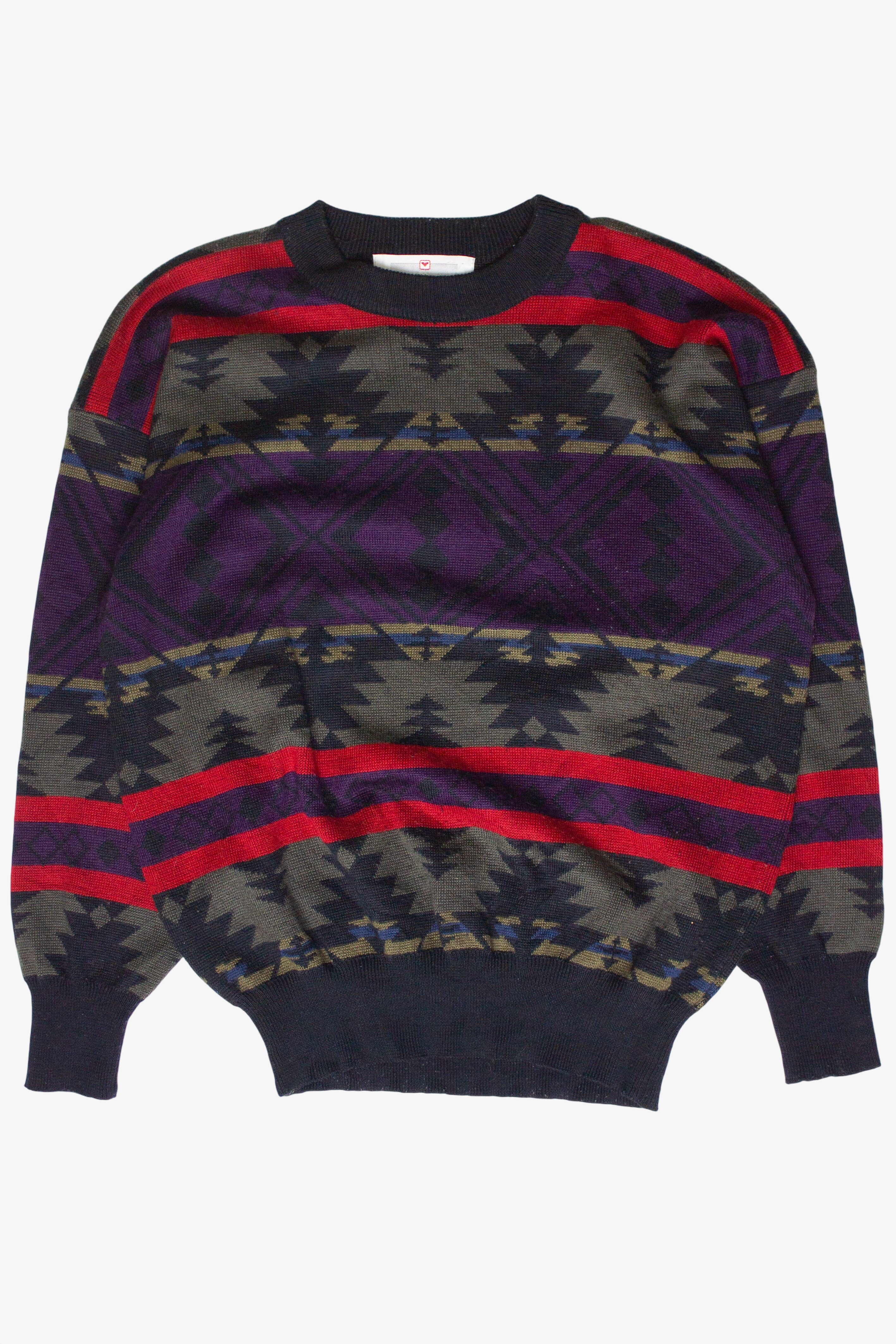 Vintage Geometric Striped Patterned Obermeyer 80s Sweater – Ragstock