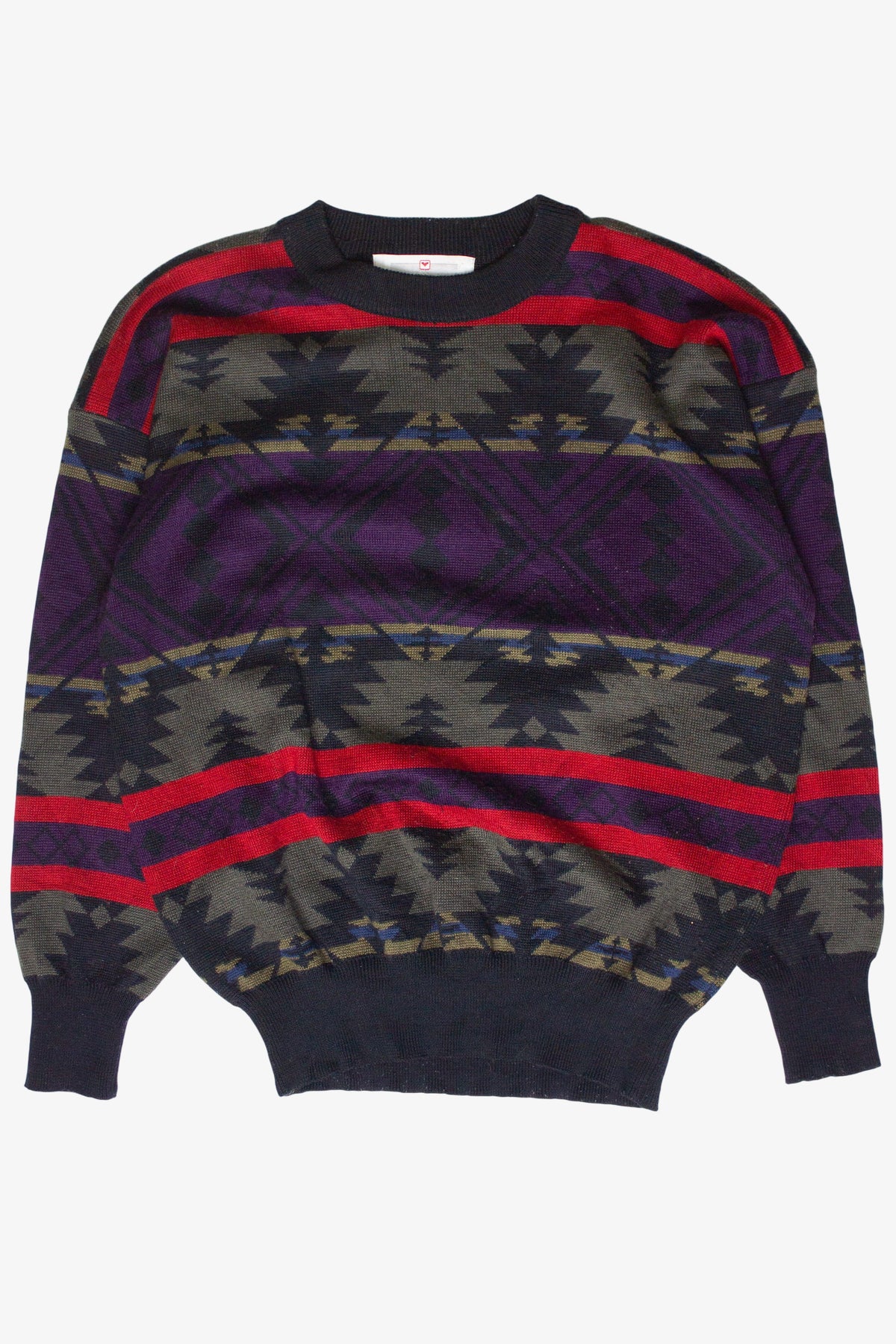 Vintage Geometric Striped Patterned Obermeyer 80s Sweater – Ragstock