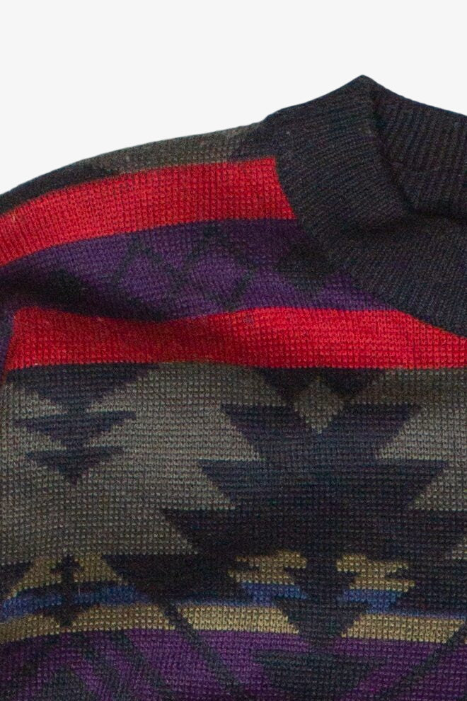 Vintage Geometric Striped Patterned Obermeyer 80s Sweater