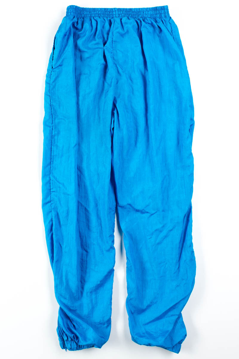 Aqua Nylon Track Pants