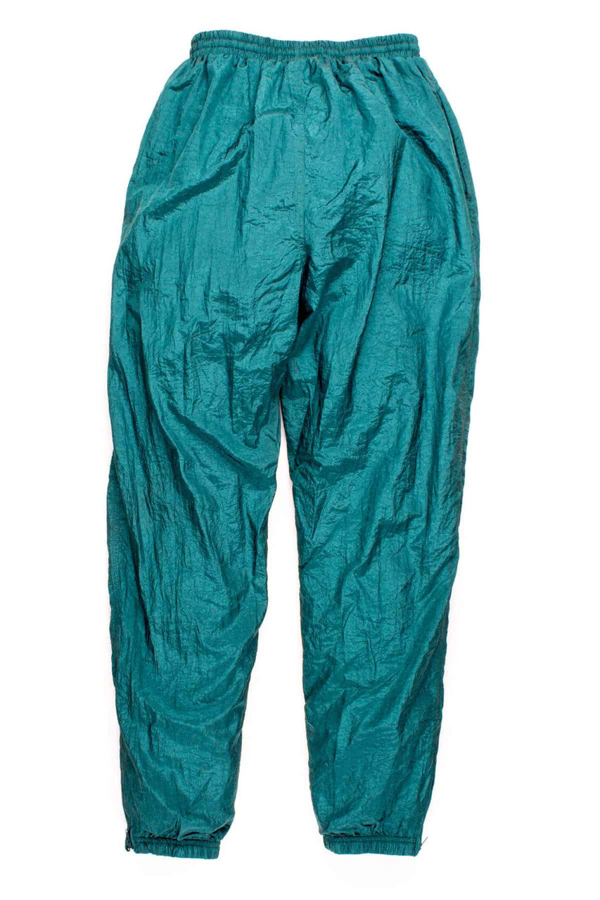 Forest Green Crinkled Windbreaker Track Pants