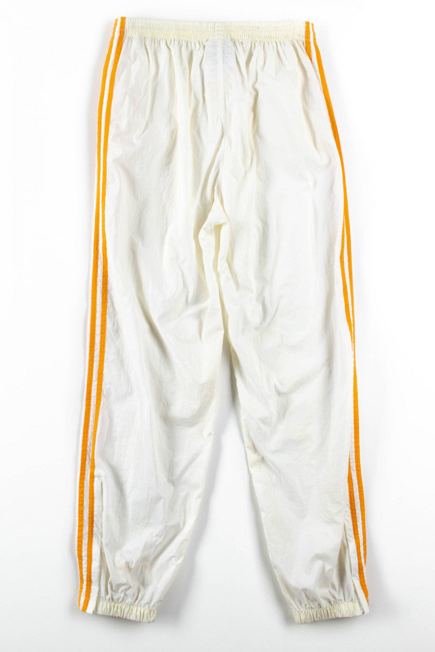 White & Orange Adidas Track Pants (sz. L)